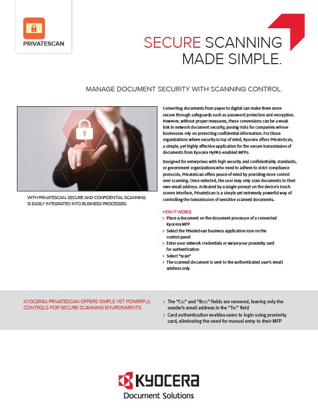 Kyocera Software Capture And Distribution Private Scan Data Sheet Thumb, MBM Business Systems, Kyocera, Copystar, HP, KIP, New York, New Jersey, Connecticut, NY, NJ, CT,PA, Dealer, Reseller, Copier, Printer, MFP