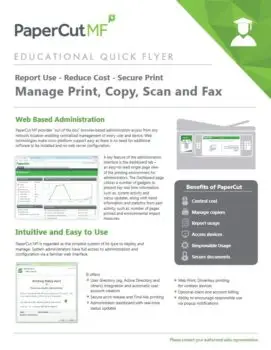 Papercut, Mf, Education Flyer, MBM Business Systems