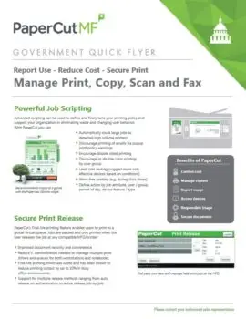 Papercut, Mf, Government Flyer, MBM Business Systems