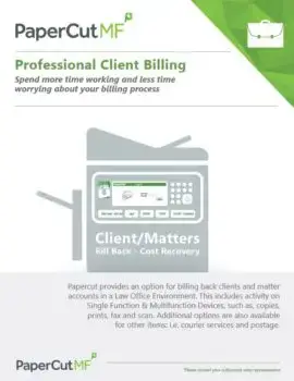 Papercut, Mf, Professional Client Billing, MBM Business Systems